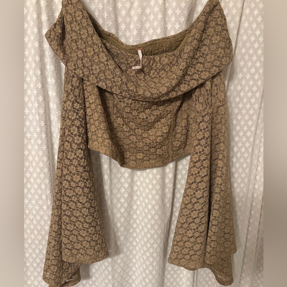 Free people lace crop blouse size small